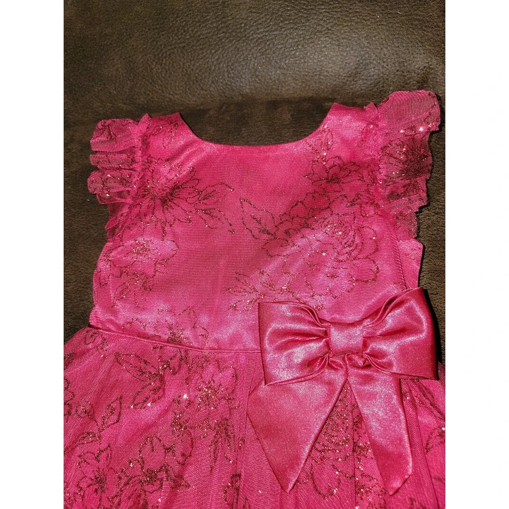 Jona Michelle red floral holiday‎ Christmas dress size 2t